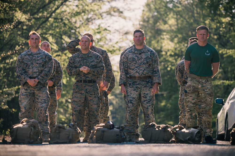 U.S. Marines Participate in a Blind Ruck During the 2024 Fittest Instructor Competition
