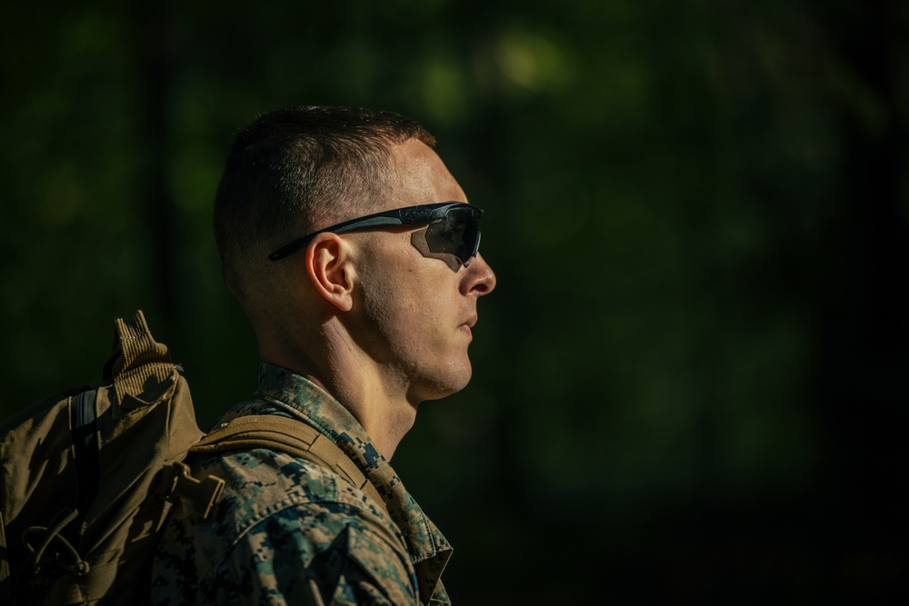U.S. Marines participate in a Blind Ruck during the 2024 Fittest Instructor Competition