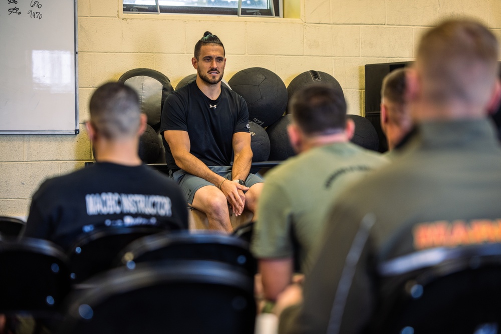 U.S. Marines Participate in a Deadlift Class during the 2024 Fittest Instructor Competition