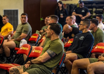 U.S. Marines Participate in a Deadlift Class during the 2024 Fittest Instructor Competition