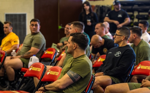 U.S. Marines Participate in a Deadlift Class during the 2024 Fittest Instructor Competition