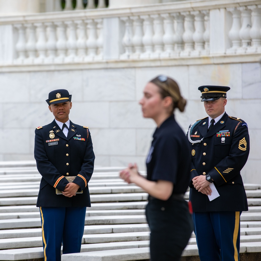 Tomb Sentinel Briefs Foreign Attaché Tour