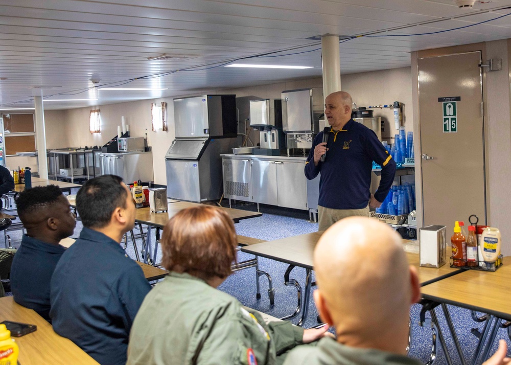 Retired MCPON holds khaki call for Makin Island Sailors
