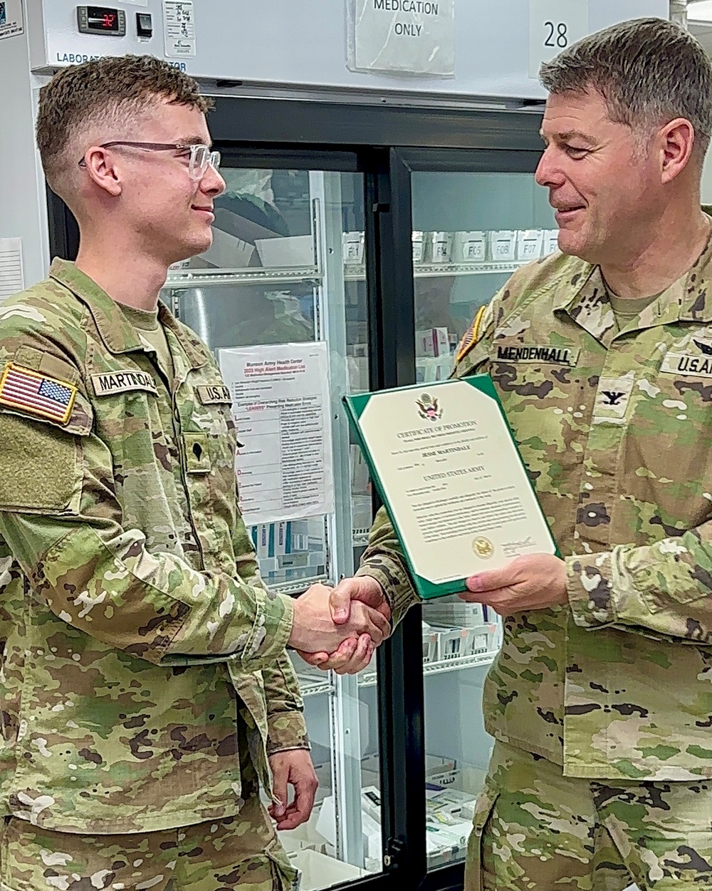 Munson Army Health Center Soldier promoted through Army Recruiting Program