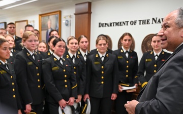 SECNAV Meets with Naval Academy Men &amp; Women's Rugby Team