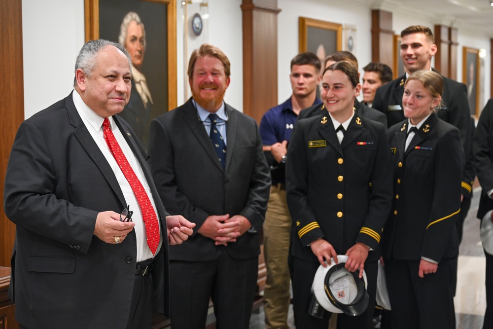 SECNAV Meets with Naval Academy Men &amp; Women's Rugby Team