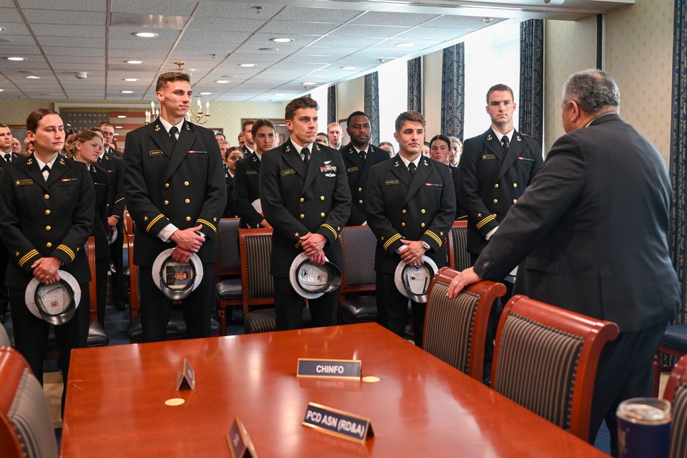 SECNAV Meets with Naval Academy Men &amp; Women's Rugby Team