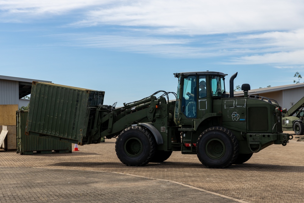 MRF-D 24.3 Marines stage equipment, tactical vehicles