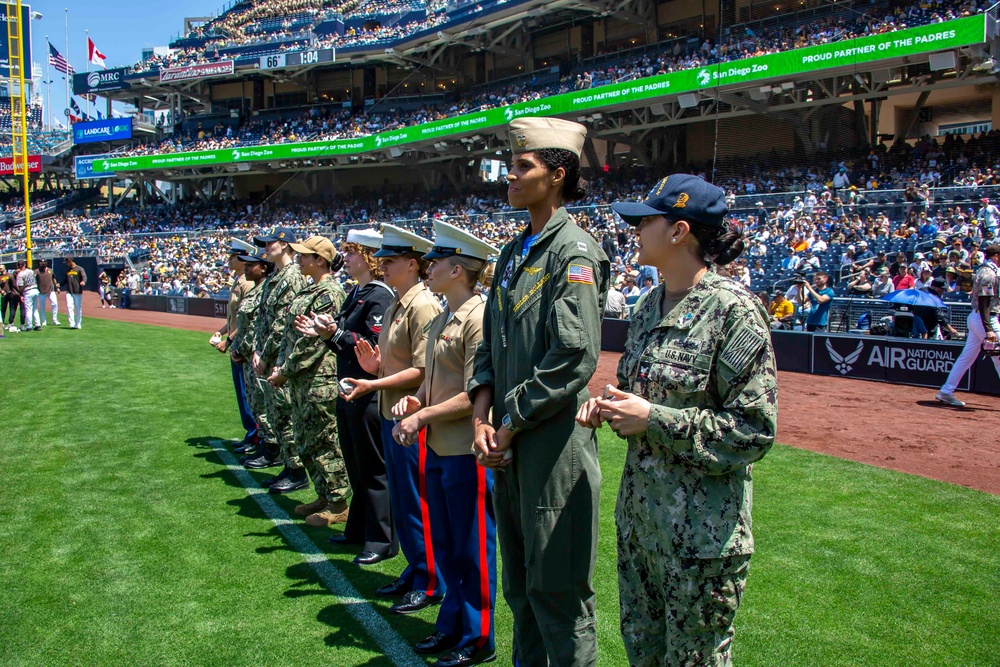 Abraham Lincoln Sailors attend San Diego Padres pregame ceremony