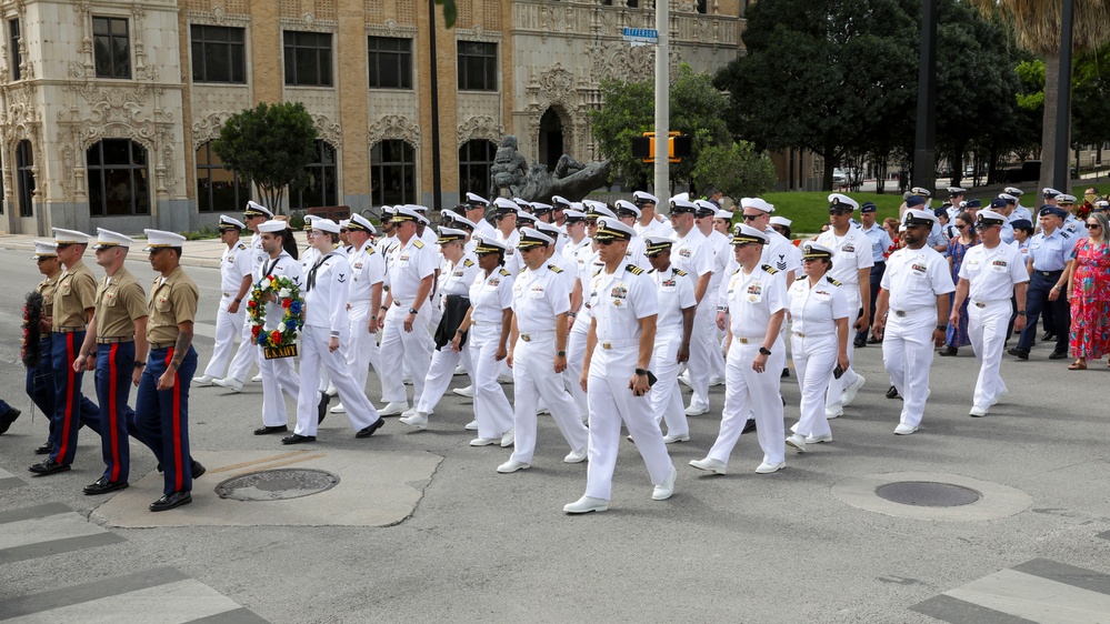 NIOC Texas Sailors, regional units walk during Alamo Pilgrimage