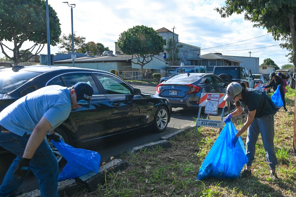 Joint Base Pearl Harbor-Hickam Bike Path Earth Day Volunteer Cleanup 2024