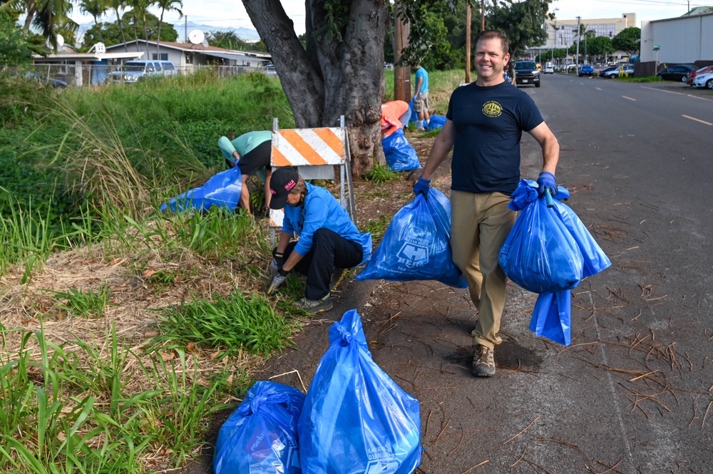 Joint Base Pearl Harbor-Hickam Bike Path Earth Day Volunteer Cleanup 2024