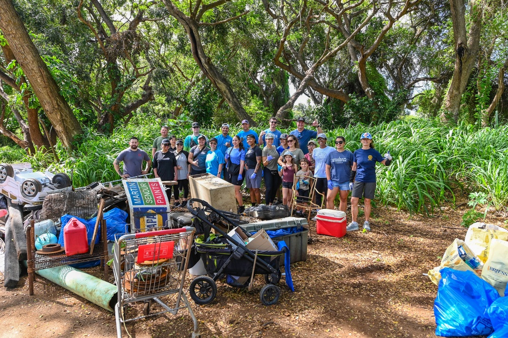 Joint Base Pearl Harbor-Hickam Bike Path Earth Day Volunteer Cleanup 2024