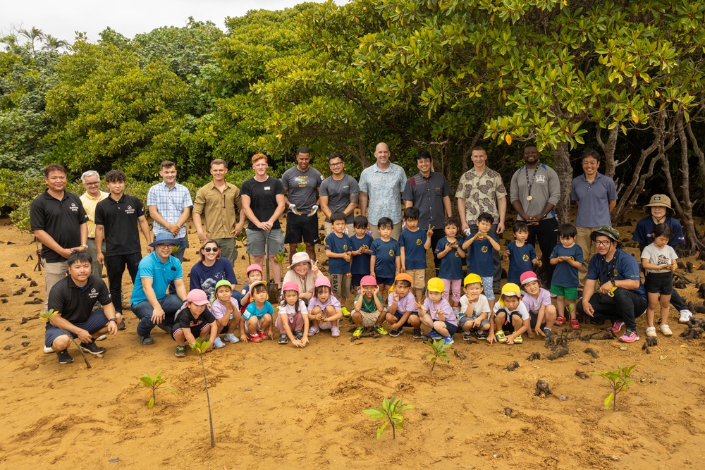 Camp Hansen Marines plant mangrove trees | Earth Day 2024