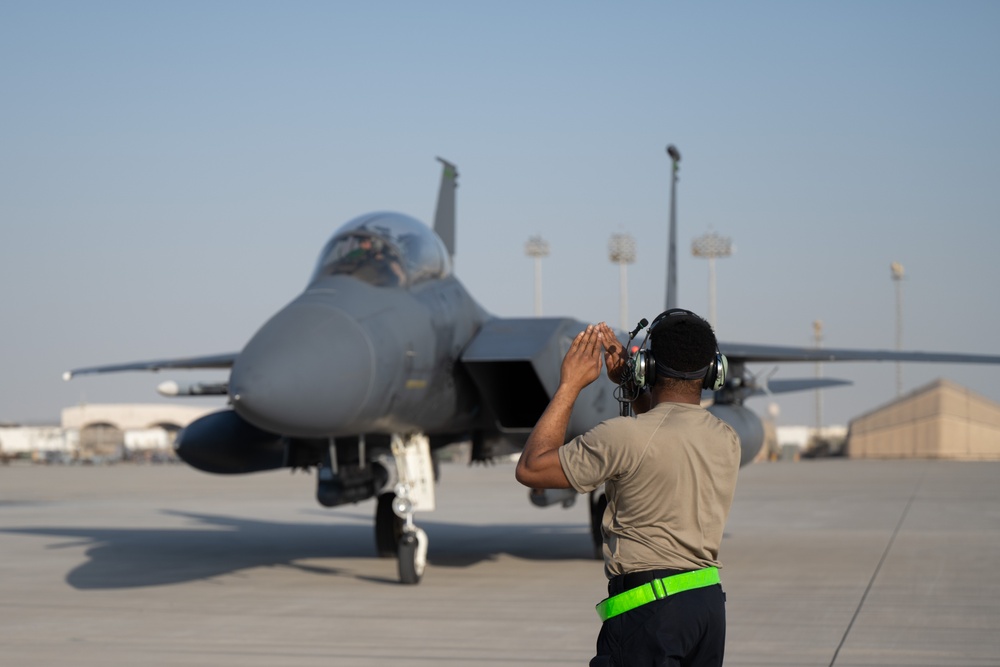 F-15s arrive for Desert Flag 2024