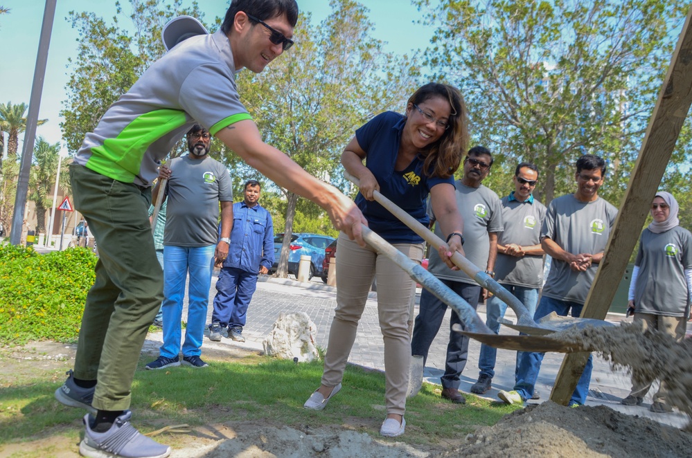 NSA Bahrain Plants Tree for Earth Day