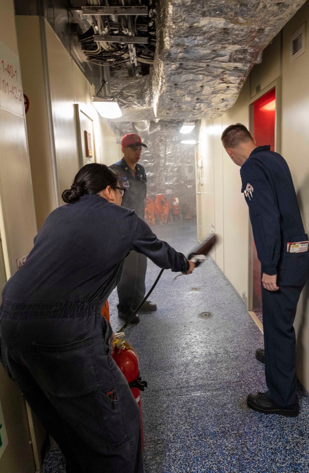 USS Mobile (LCS 26) Conducts Fire Drill While Underway
