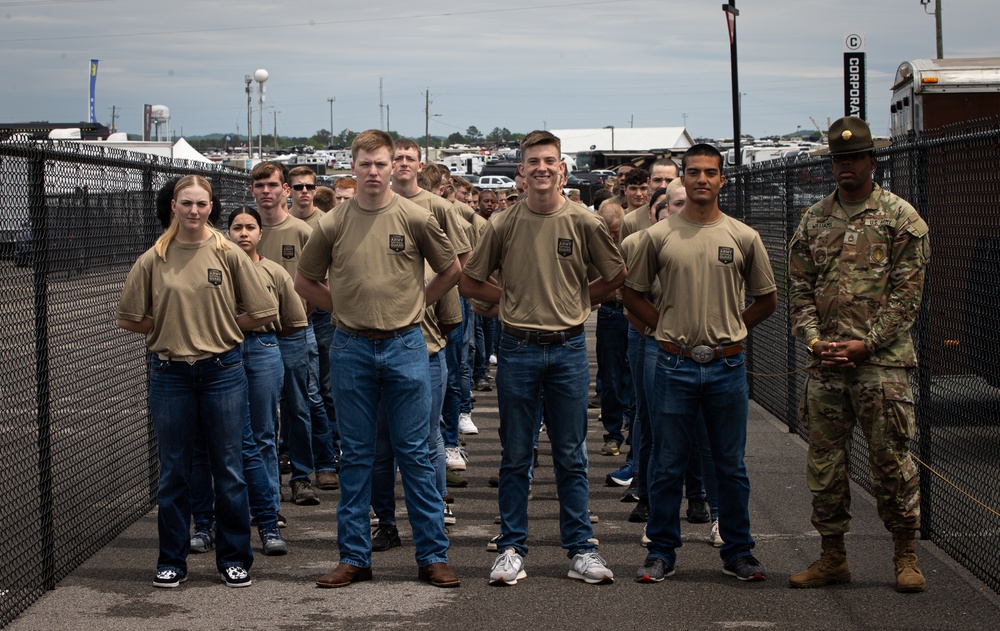 Chief of the National Guard Bureau swears in new recruits at the Talladega Superspeedway