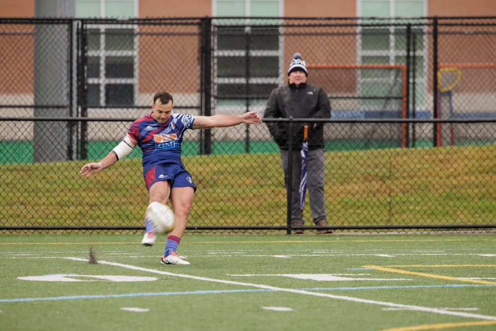 All-Marine Rugby Team Plays Against XV du Pacifique French Army at NATO Festival Exhibition Match