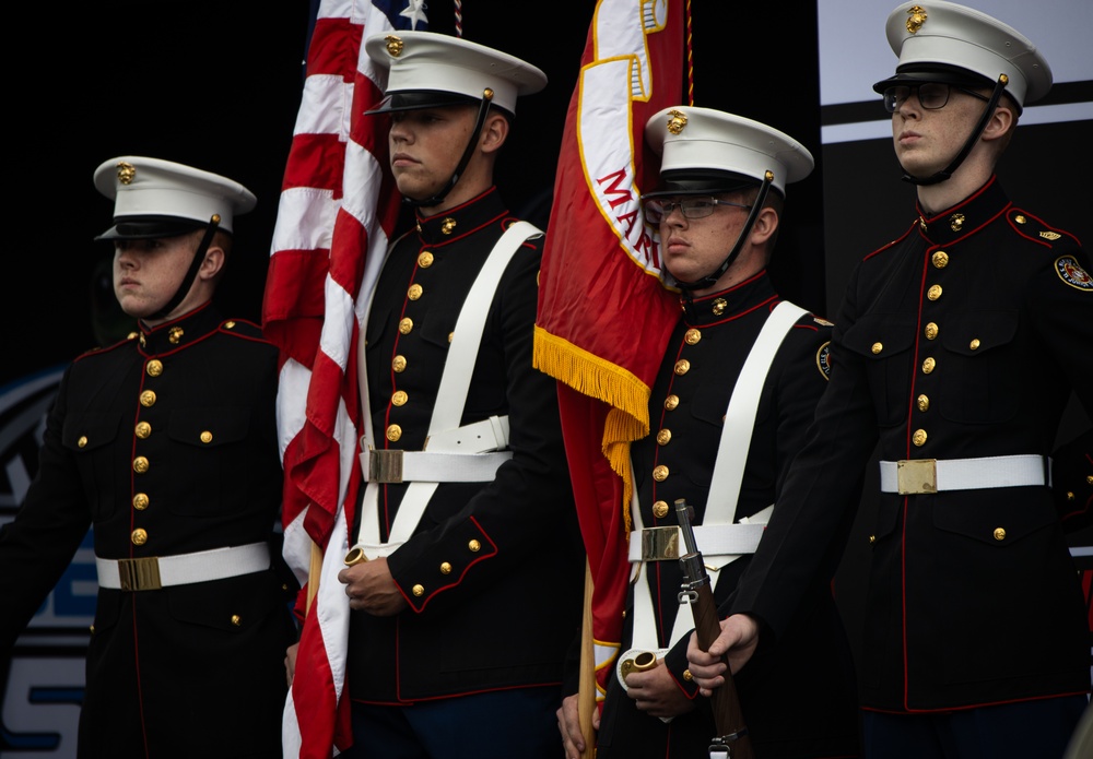 Chief of the National Guard Bureau swears in new recruits at the Talladega Superspeedway