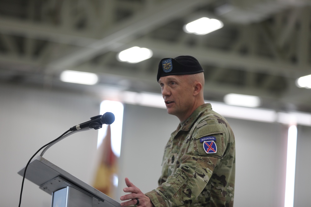 CSM Cooper delivers remarks during a Ceremony