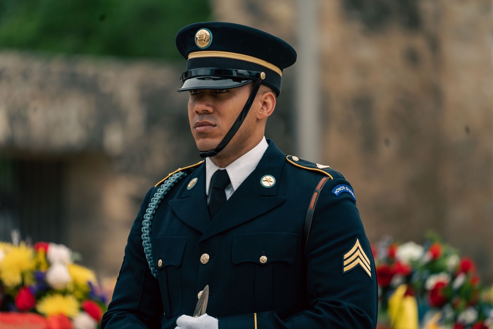 The U.S. Army Drill Team attends Army Day at the Alamo