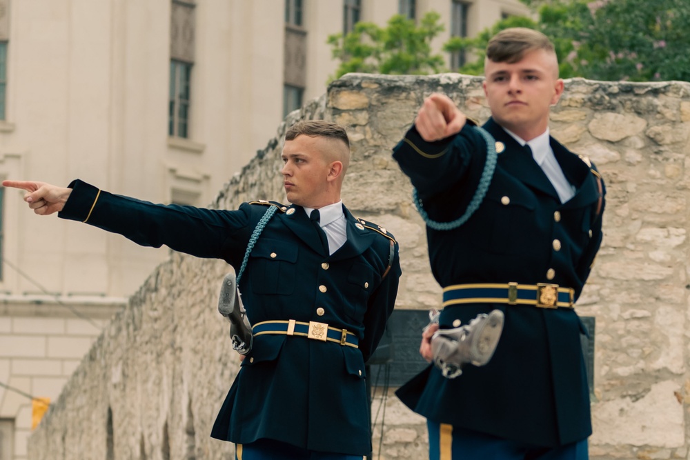 The U.S. Army Drill Team attends Army Day at the Alamo