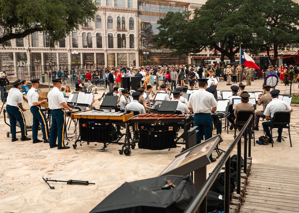 The 323d Army Band performs at Army Day at the Alamo