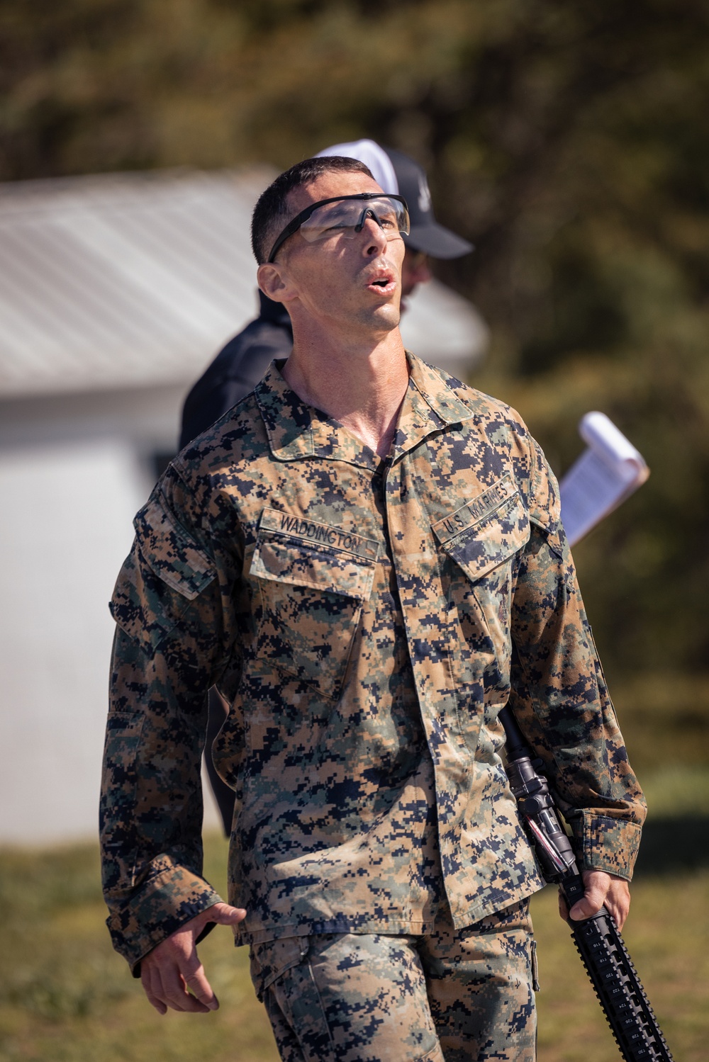 U.S. Marines and Royal Marines compete in a modified Biathlon during the 2024 Fittest Instructor Competition