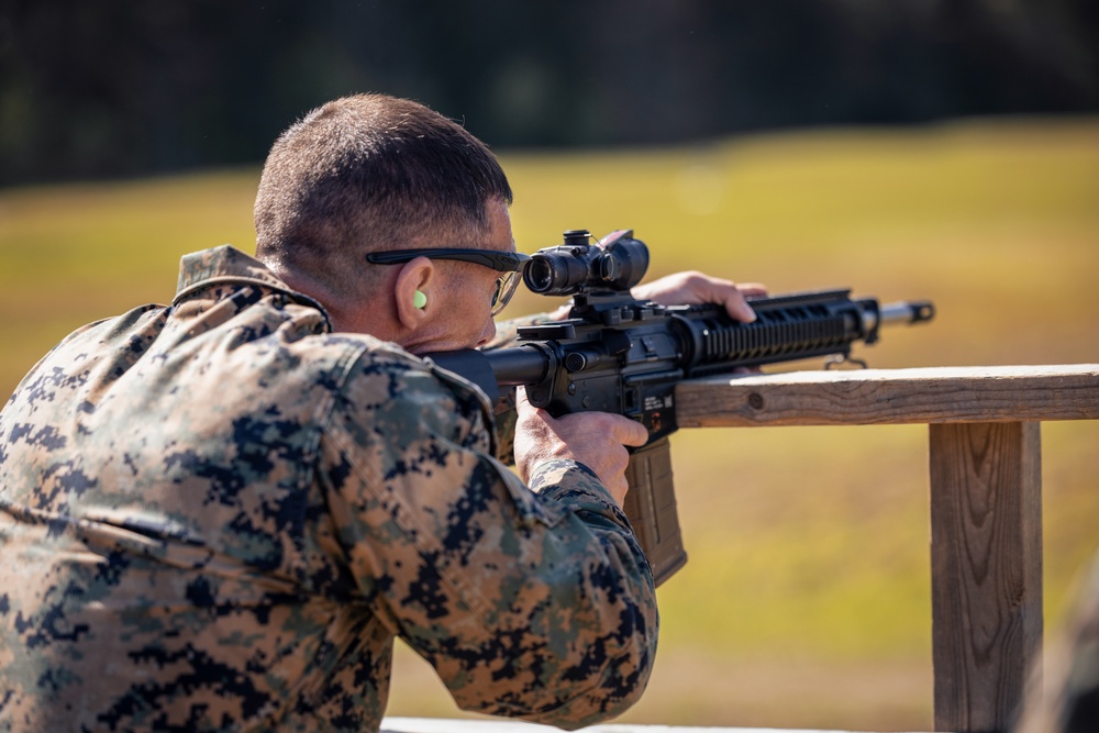 U.S. Marines and Royal Marines compete in a modified Biathlon during the 2024 Fittest Instructor Competition