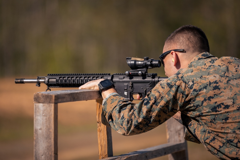 U.S. Marines and Royal Marines compete in a modified Biathlon during the 2024 Fittest Instructor Competition