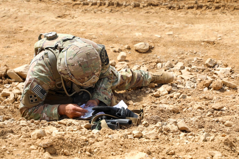 Soldiers train for Expert Soldier Badge competition.