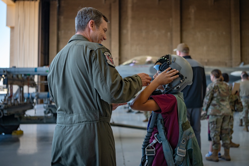 944th FW Operation Reserve Kids 2024: Learning about the F-16 Fighting Falcon, the F-35A Lightning II, the A-10C Thunderbolt II, and the F-15E Strike Eagle