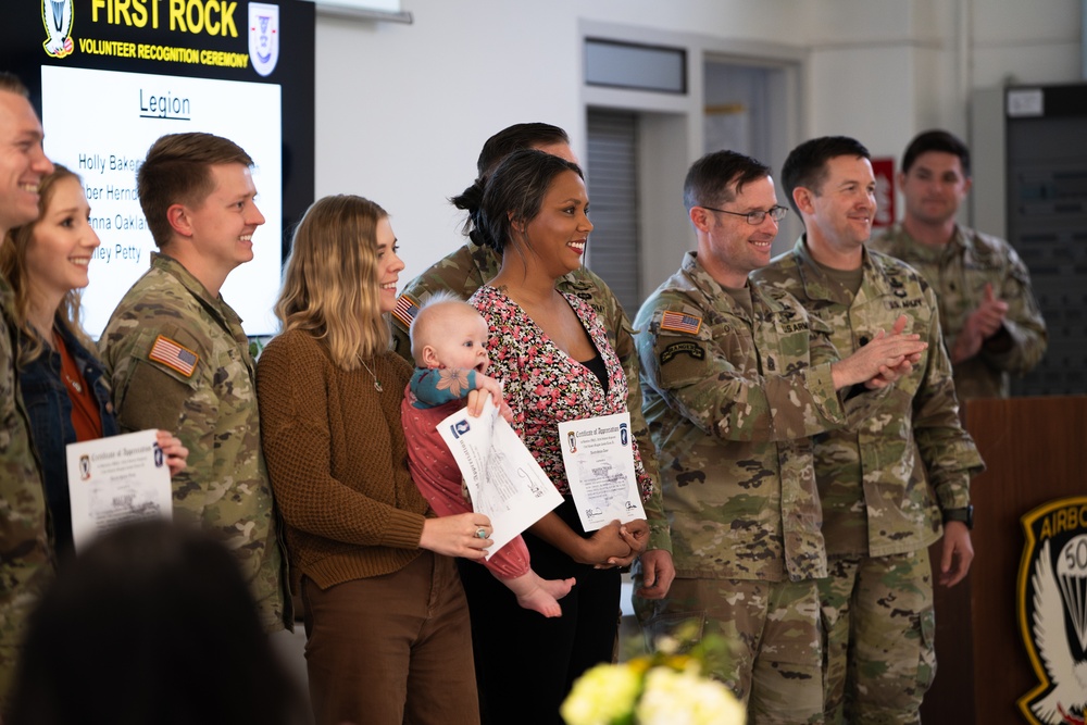 Sky Soldiers and Members of The Vicenza Military Community Are Recognized For Their Volunteer Service