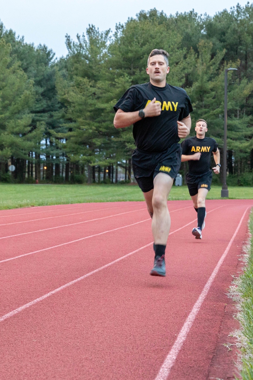 Staff Sgt. James Lavoie runs an 800 meter sprint time trial