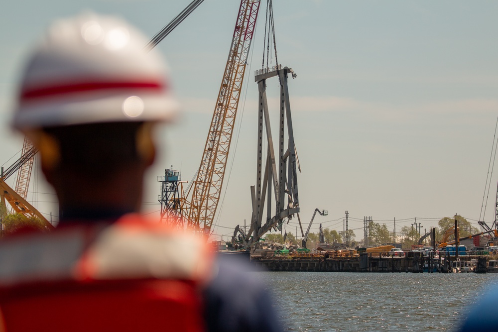 Salvage crews continue to remove wreckage from the Francis Scott Key Bridge