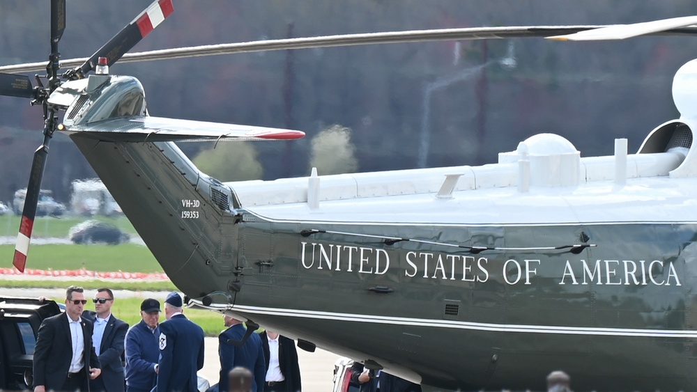 President Biden lands at Martin State Air National Guard Base