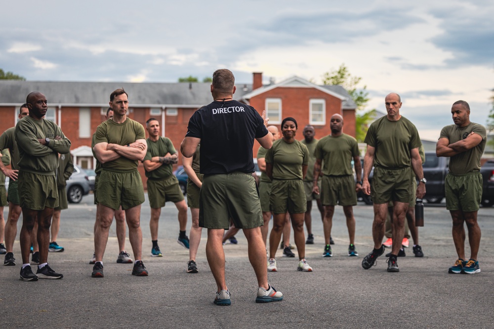 U.S. Marines and Royal Marines Conduct the Royal Marine Fitness Test During the 2024 Fittest Instructor Competition