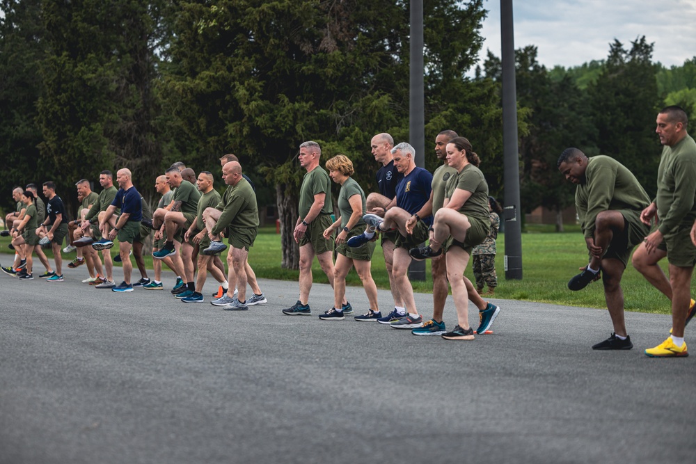 U.S. Marines and Royal Marines Conduct the Royal Marine Fitness Test During the 2024 Fittest Instructor Competition