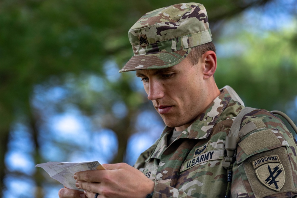 Sgt. Thomas Doles checks his map