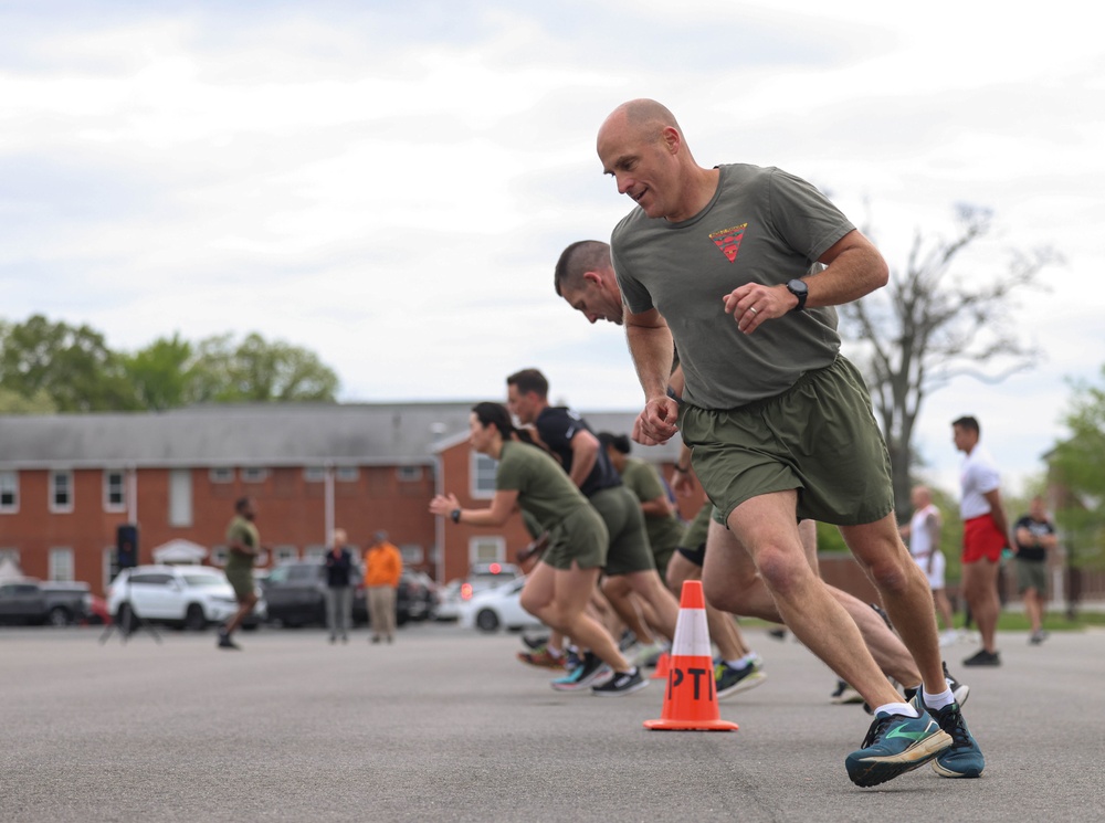 U.S. Marines and Royal Marines Conduct the Royal Marine Fitness Test During the 2024 Fittest Instructor Competition