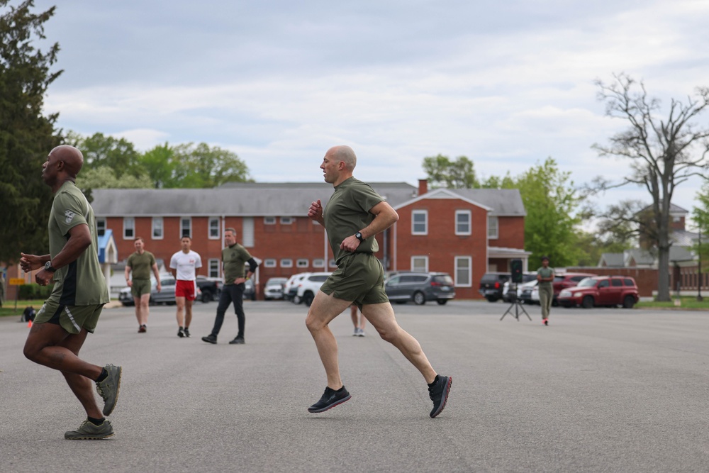 U.S. Marines and Royal Marines Conduct the Royal Marine Fitness Test During the 2024 Fittest Instructor Competition