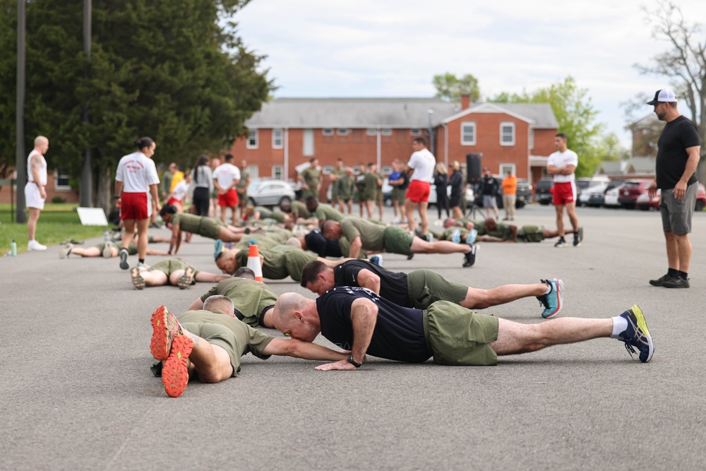 U.S. Marines and Royal Marines Conduct the Royal Marine Fitness Test During the 2024 Fittest Instructor Competition