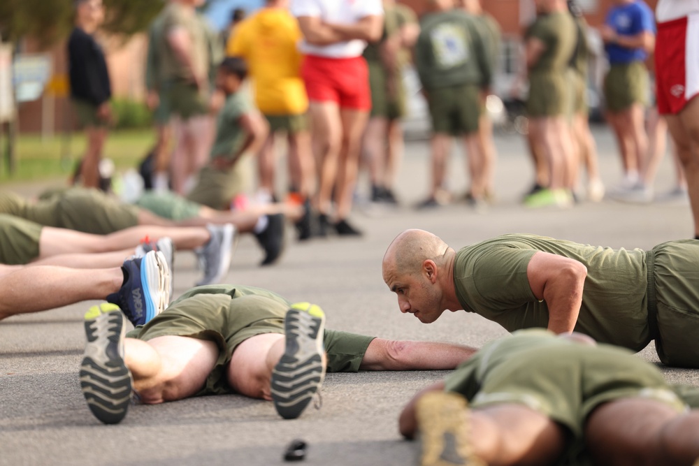 U.S. Marines and Royal Marines Conduct the Royal Marine Fitness Test During the 2024 Fittest Instructor Competition