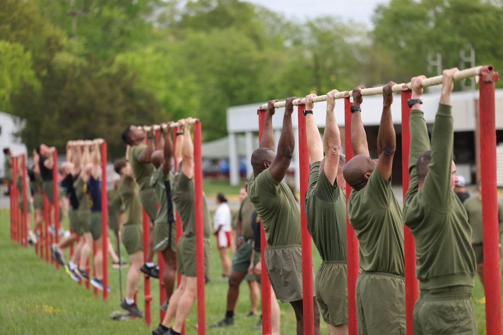 U.S. Marines and Royal Marines Conduct the Royal Marine Fitness Test During the 2024 Fittest Instructor Competition