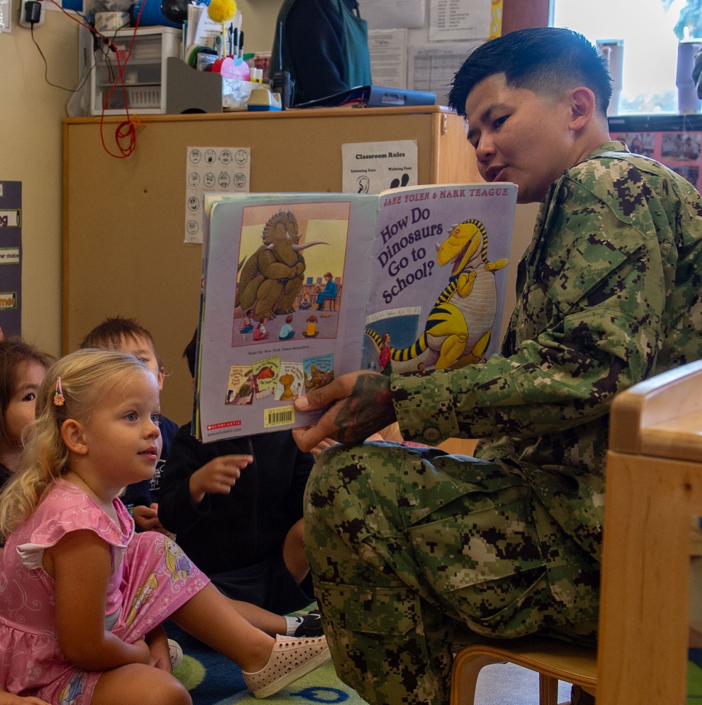 PMRF Personnel Read to Children in Honor of Month of the Military Child.