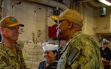 Vice Admiral Brendan McLane Visits USS America (LHA 6)