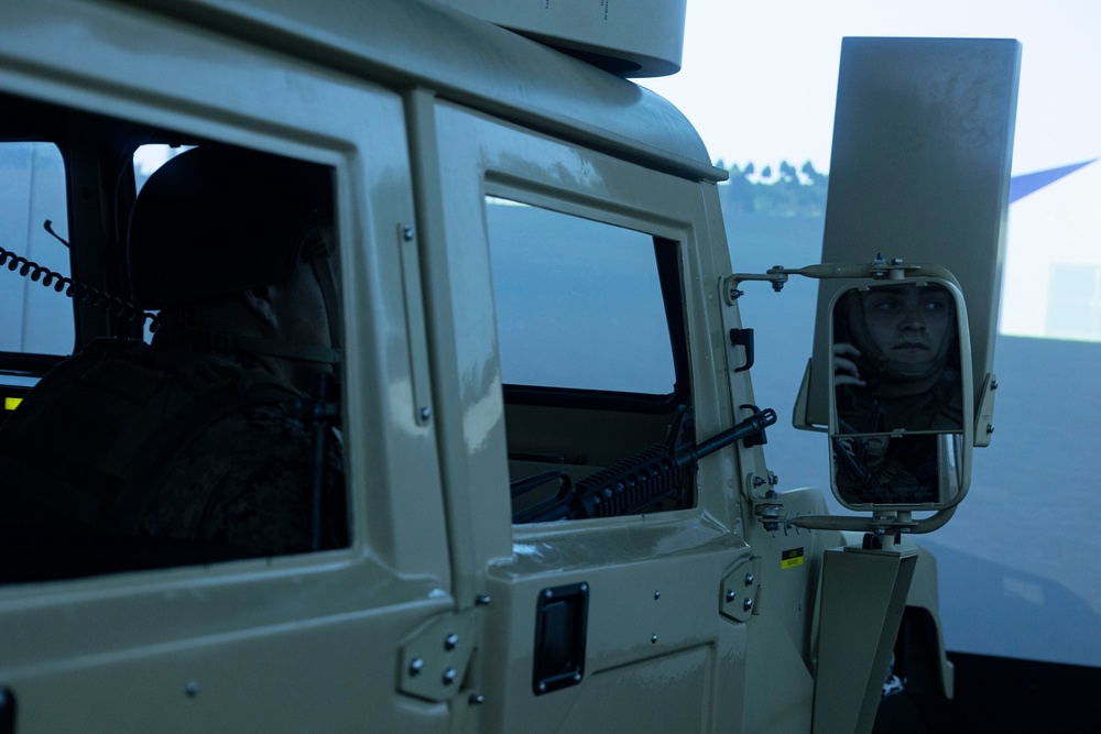 12 Marine Littoral Regiment Marines Train in a Convoy Simulator  
