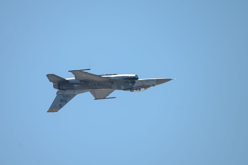 The U.S. Air Force F-16 Viper Demonstration Team performs at Wings Over Cowtown 2024