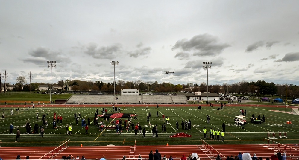 VX-1 Pioneers Perform a Flyover at Central Pennsylvania High School Track Invitational